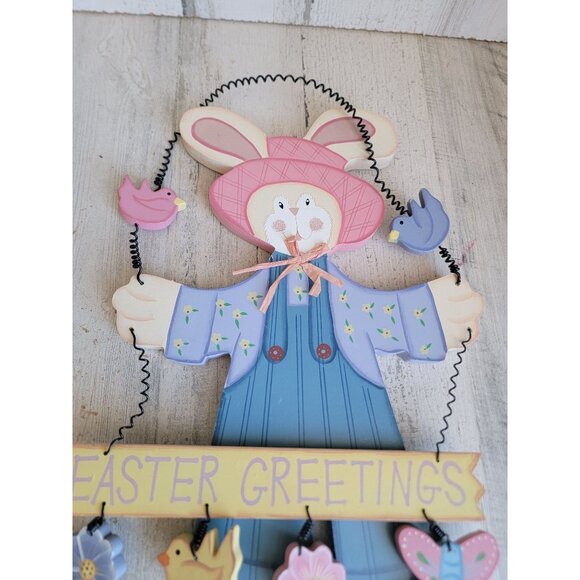 Large wooden Easter greetings bunny home decor‎ hanging spring - Picture 4 of 8